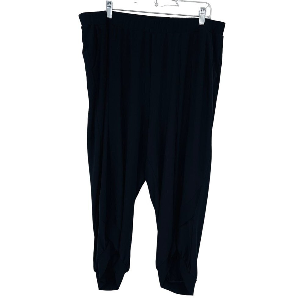 Colletta High Rise Cropped Balloon Pants‎ Size 16 Black Pull On Causal Tulip Hem